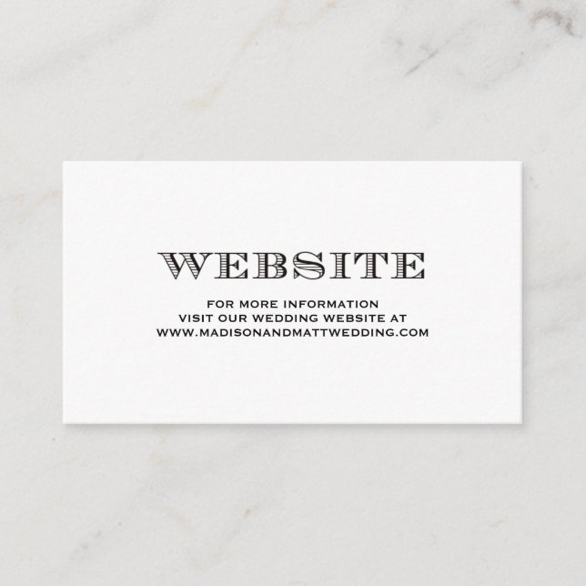 De Recepción Estar casado | Tarjeta web del boda (Anverso)