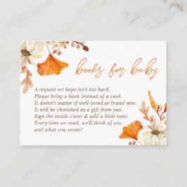 De Recepción Fall Floral Books Para La Tarjeta Del Bebé