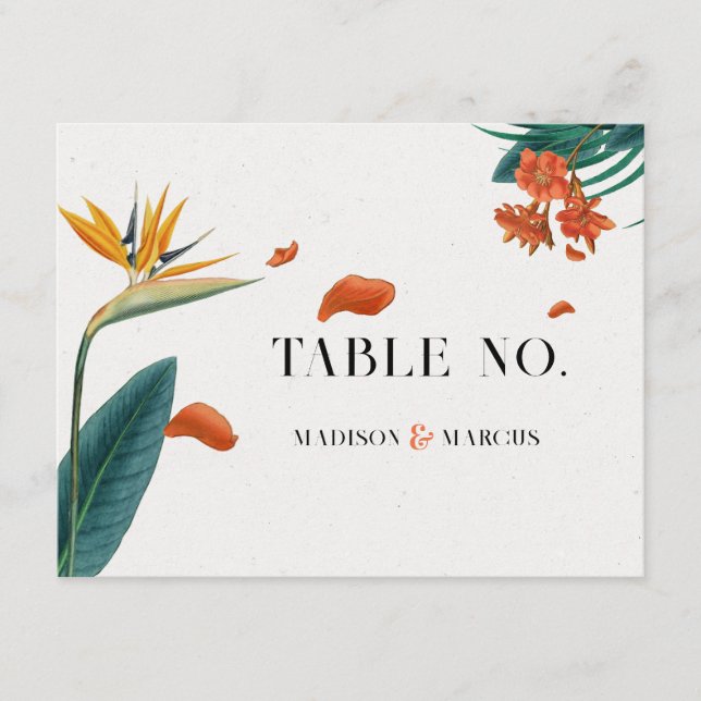 De Recepción Fancy Tropical Flowers Boda-Gracias Tarjeta 2 (Anverso)