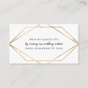 De Recepción Faux Gold Geometría Frame Boda RSVP tarjeta en lín