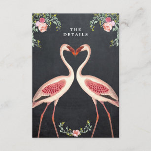De Recepción flamingo floral boda información detallada tarjeta