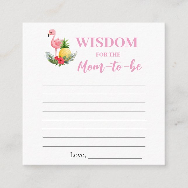 De Recepción Flamingo tropical reza con tarjeta Baby Shower (Anverso)