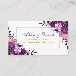 De Recepción Floral Purple Gold Boda Insértese tarjeta