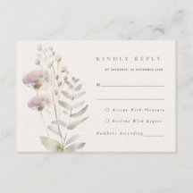 Flores rosa Rubor Boda Tarjeta RSVP