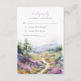 De Recepción Flores violetas románticas bosque Boda Tarjeta RSV