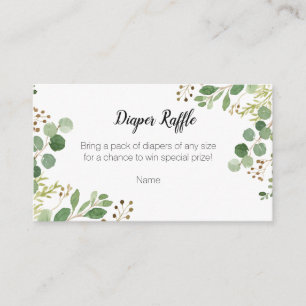 De Recepción Greenery Baby Shower - Tarjeta Raffle Diaper
