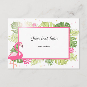 De Recepción Insertar tarjeta Flamingo Tropical Pink Gold Hawai
