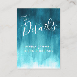 De Recepción La boda detalla la tarjeta verde azulada del