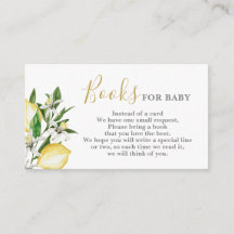 Lemons Floral Books para la tarjeta del bebé