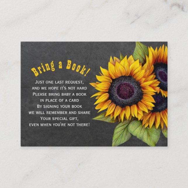 De Recepción Libros para girasol bebé traiga una tarjeta insert (Anverso)