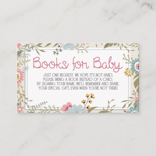 De Recepción Libros para tarjeta para bebé Insertar Baby Shower (Anverso)