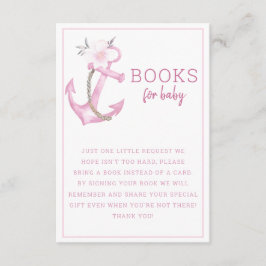 De Recepción Libros para tarjeta para bebé | Nautical Pink Anch