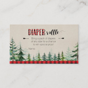 De Recepción Lumberjack Red Plaid - Tarjeta Raffle Diaper