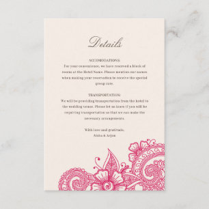 De Recepción Mod Mehandi Boda Información Insertar Tarjeta