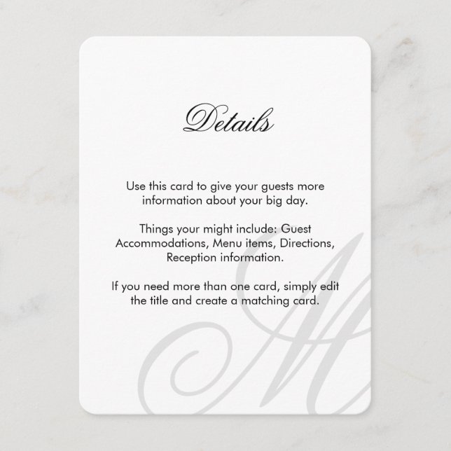 De Recepción Neumático negro | Blanco negro | Insertar tarjeta (Anverso)