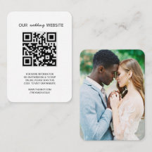 Página web del boda Código QR Foto Tarjeta RSVP