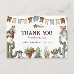 De Recepción Personalizado Cowboy Gracias Tarjeta Impresora