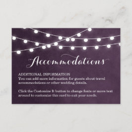 De Recepción Plum String Luces Boda Insertar tarjeta