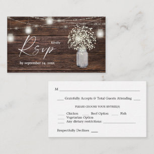 De Recepción Presupuesto Baby's Breath, Madera, Luces Tarjeta d