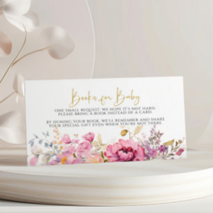 De Recepción Púrpura Flores Silvestres Libros para Tarjeta para