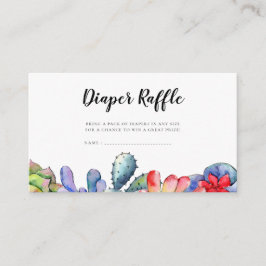 De Recepción Suculento cactus Bebé ducha Diaper Raffle tarjeta