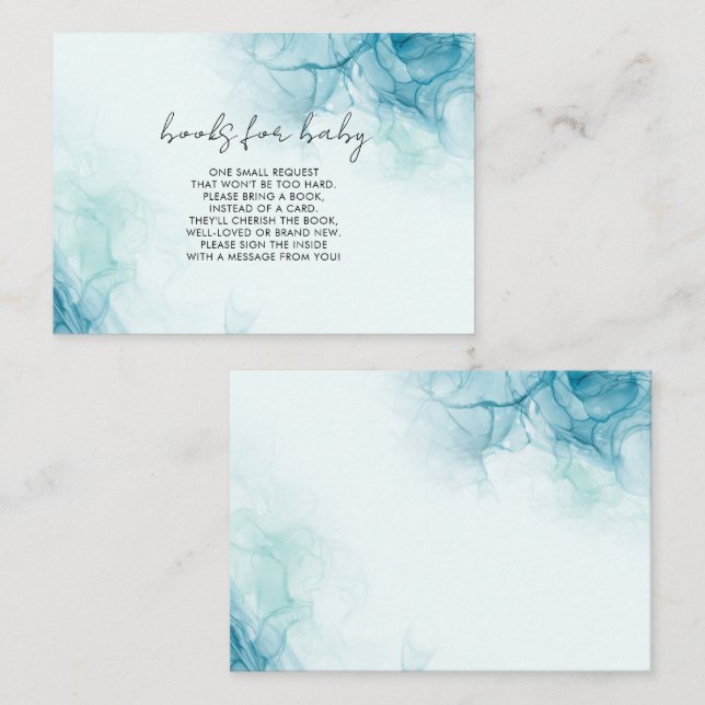 De Recepción Tarjeta azul acuarela para bebé (Anverso / Reverso)