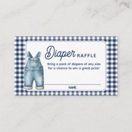 De Recepción Tarjeta azul Jean Baby Shower Diaper Raffle