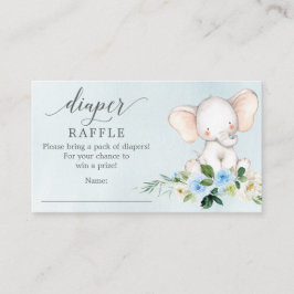 De Recepción Tarjeta Baby Shower Blue Elephant Diaper Raffle