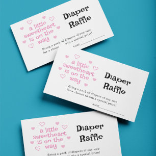 De Recepción Tarjeta Baby Shower Diaper Raffle Chica Rosa