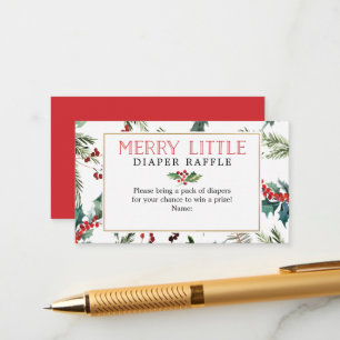 De Recepción Tarjeta Baby Shower Merry Little Diaper Raffle