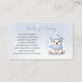De Recepción Tarjeta Bear Blue Winter Baby Shower Books For Bab