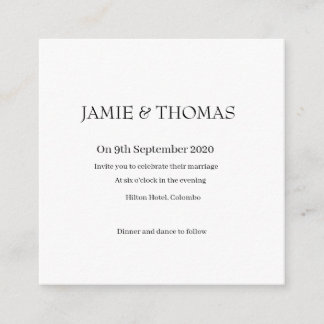 De Recepción Tarjeta Boda simple