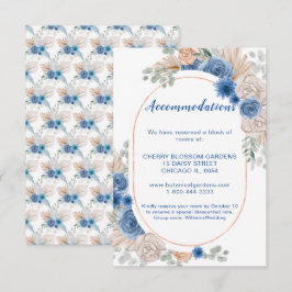 De Recepción Tarjeta Boho Blue Pampas Grass Boda Alojamiento