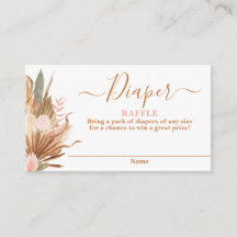 Tarjeta Boho Dried Palms Diaper Raffle