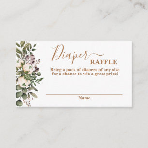 De Recepción Tarjeta Boho floral Diaper Raffle