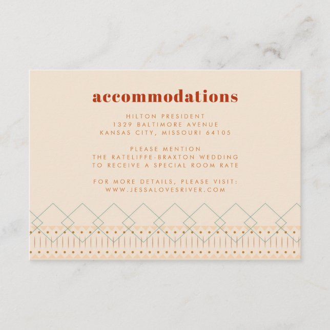 De Recepción Tarjeta Boho Southwestern (Anverso)