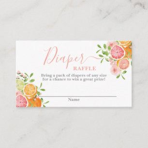De Recepción Tarjeta Citrus Baby Shower Chica Diaper Raffle