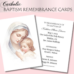 De Recepción Tarjeta conmemorativa católica del bautizo del beb