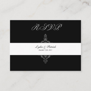 De Recepción Tarjeta DIY Black and Gold RSVP