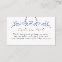 De Recepción Tarjeta floral azul personalizada con sobre