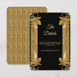 De Recepción Tarjeta Gold Black Ornate Floral Detail
