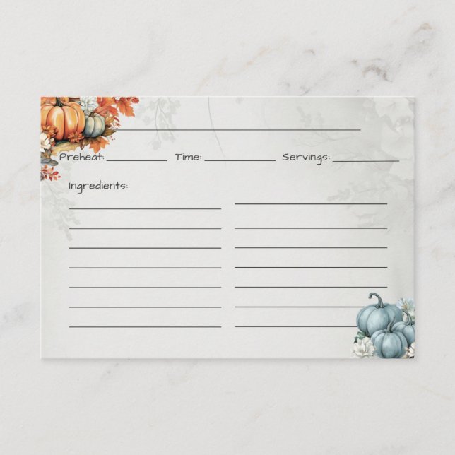 De Recepción Tarjeta Gourdegous Basic Recipe Card (Anverso)