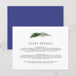 De Recepción Tarjeta Informativa para Invitados Peacock Poise |
