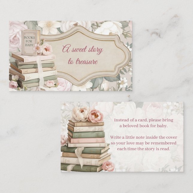 De Recepción Tarjeta insert para Libros para Bebé | Baby Shower (Anverso / Reverso)