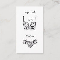 Tarjeta Lingerie Shower Size Tarjeta Lingerie Blac