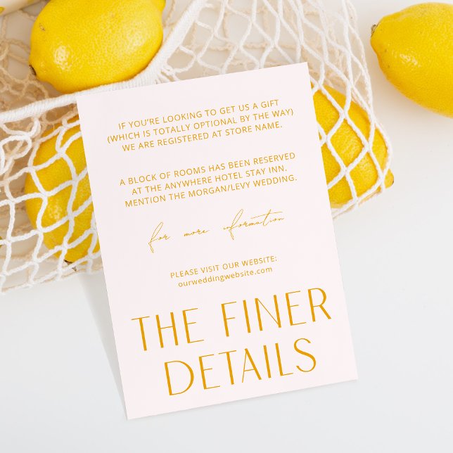 De Recepción Tarjeta mínima simple rosa y amarillo para el gabi (Subido por el creador)