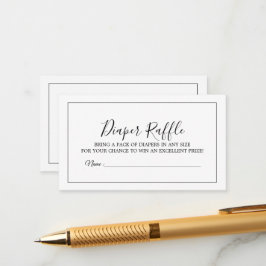De Recepción Tarjeta minimalista Baby Shower Diaper Raffle