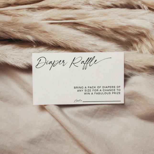 De Recepción Tarjeta minimalista Baby Shower Diaper Raffle (Diaper Raffle Enclosure Card)