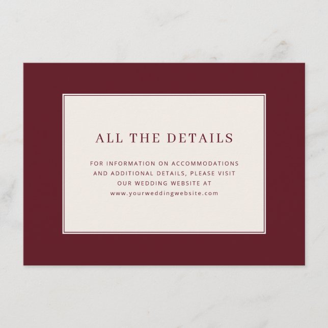 De Recepción Tarjeta Minimalista Marrón Elegante (Anverso)