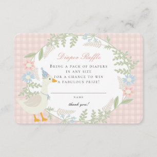 De Recepción Tarjeta Raffle con pañal floral rosado Silly Goose